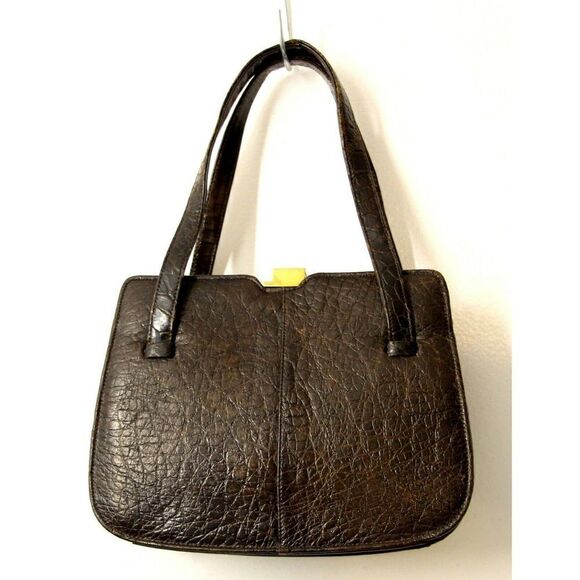 Nordstrom Best BROWN GENUINE LEATHER FRAME POCKETBOOK BAG HANDBAG SMALL PURSE - Picture 3 of 12